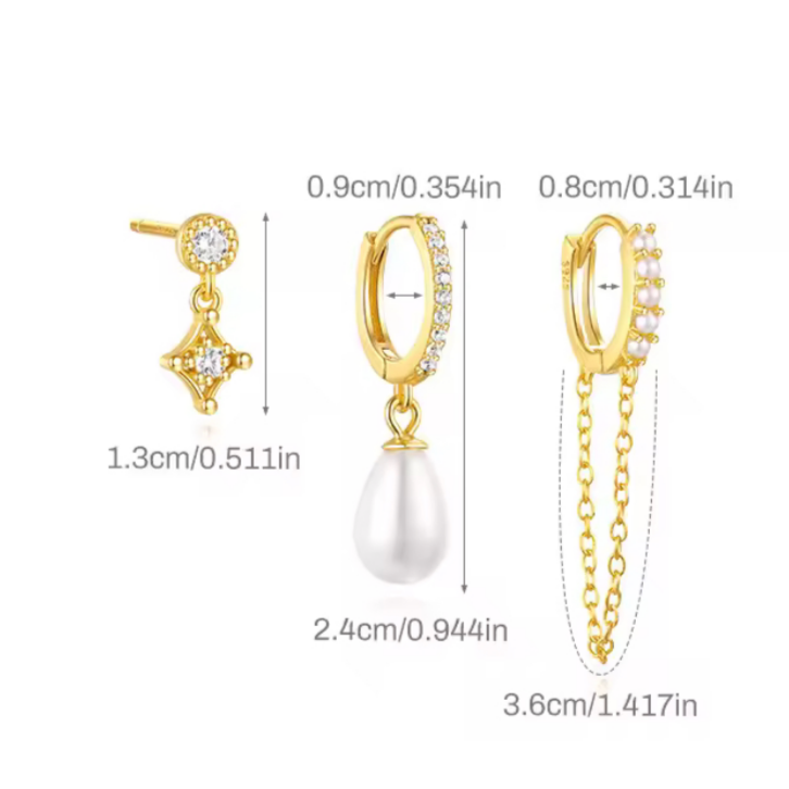 Daria Earring Stack Set-Measurements