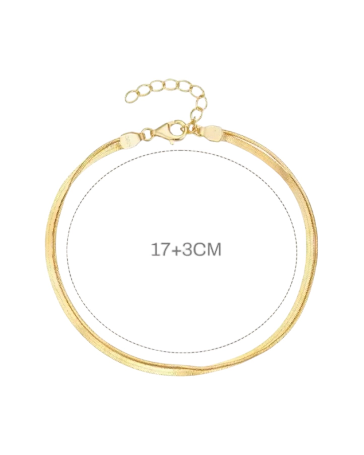 Length of Gemma Layered Snake Chain Bracelet - My Serenity Jewellery
