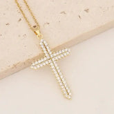 Beautiful Gold Cross Pendant with Chain - Cross