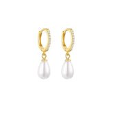 Bella Pearl Huggie Earrings