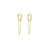 Chantel Chain Huggie Earrings - earrings