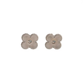 Clover Stud Earrings - Silver - earnings