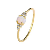 Dainty Gold Opal Ring