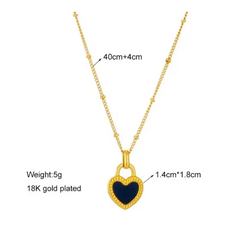 Black Heart Pendant Necklace - Necklace