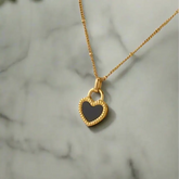 Black Heart Pendant Necklace - Necklace