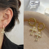 Faith Cross Huggie Earrings
