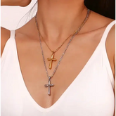 Figaro Cross Necklace Gold - Cross