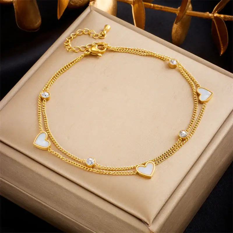 Stunning Heart Anklet - Anklet