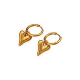 Valentina Heart Hoop Earrings - Gold Earrings