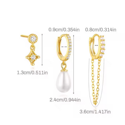Daria Earring Stack Set-Measurements