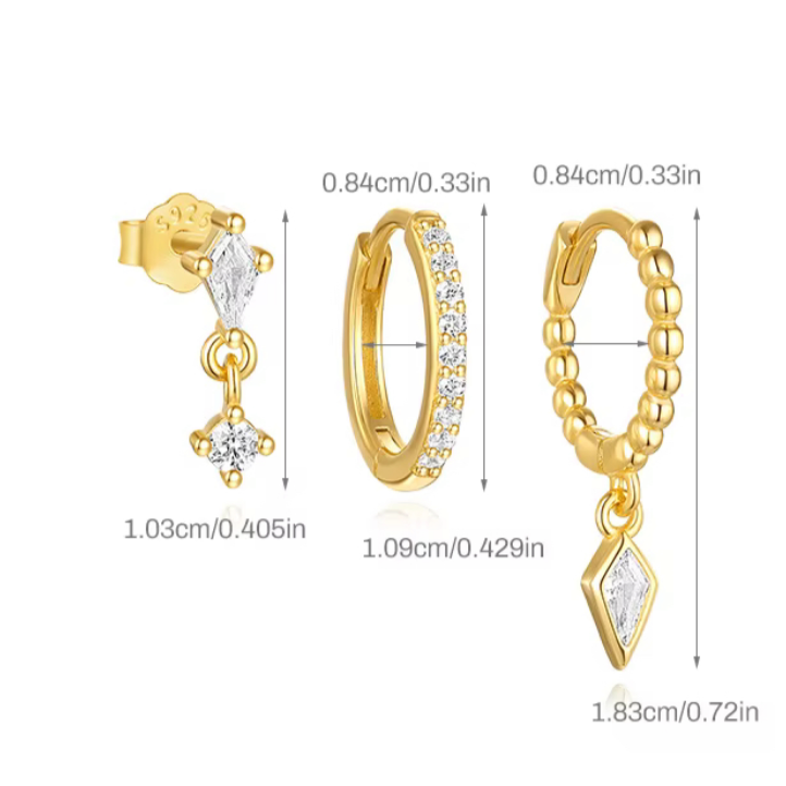 Danielle Earring Stack Set-Measurements