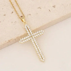 Beautiful Gold Cross Pendant with Chain - Cross
