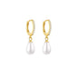 Bella Pearl Huggie Earrings