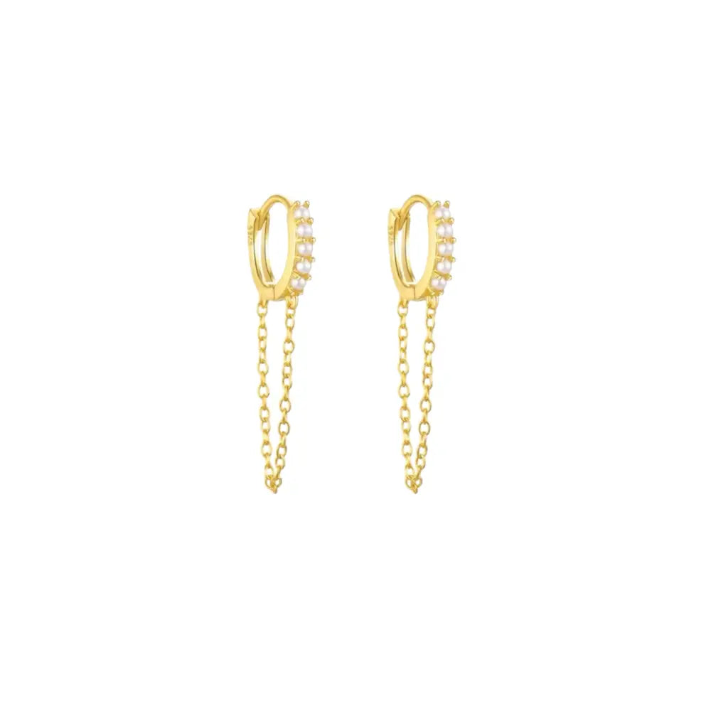 Chantel Chain Huggie Earrings - earrings