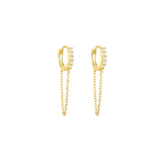 Chantel Chain Huggie Earrings - earrings