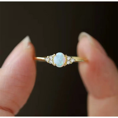 Dainty Gold Opal Ring