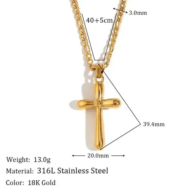 Figaro Cross Necklace Gold - Cross