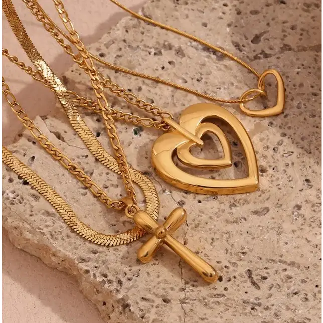 Figaro Cross Necklace Gold - Cross