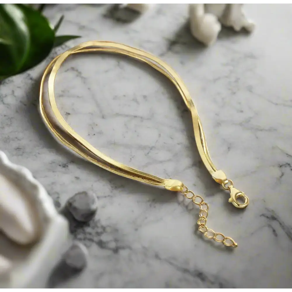 Gemma Layered Snake Chain Bracelet - Gold