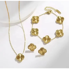 Gold Clover Jewellery Set - product