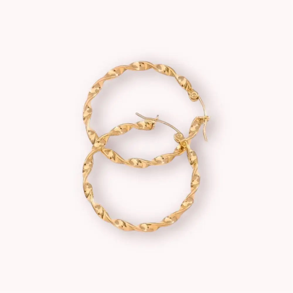 Lily Twist Hoop Earrings Gold - Earrings