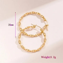 Lily Twist Hoop Earrings Gold - Earrings
