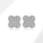 Pair of silver clover earrings 