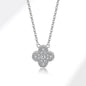 Silver Diamond Clover Necklace - Necklace