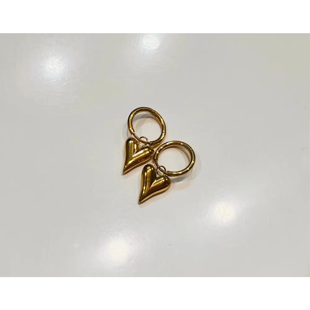 Valentina Heart Hoop Earrings - Gold Earrings